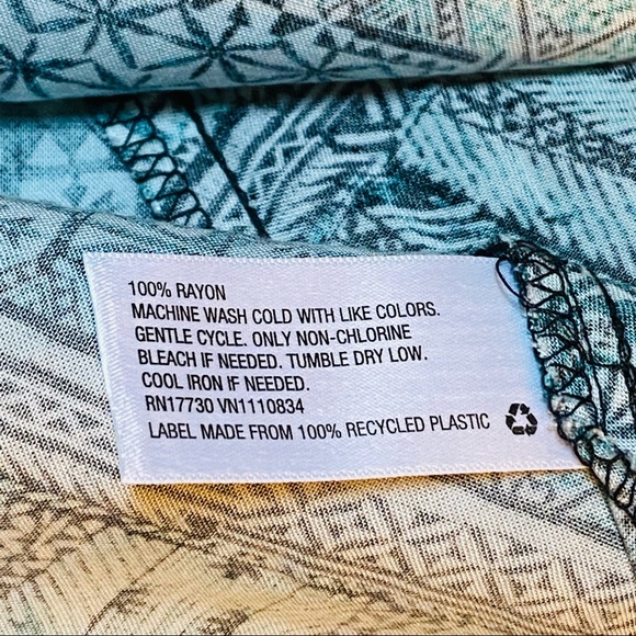 Mossimo, XS flowy tank top. Green, black and white pattern - Picture 4 of 5